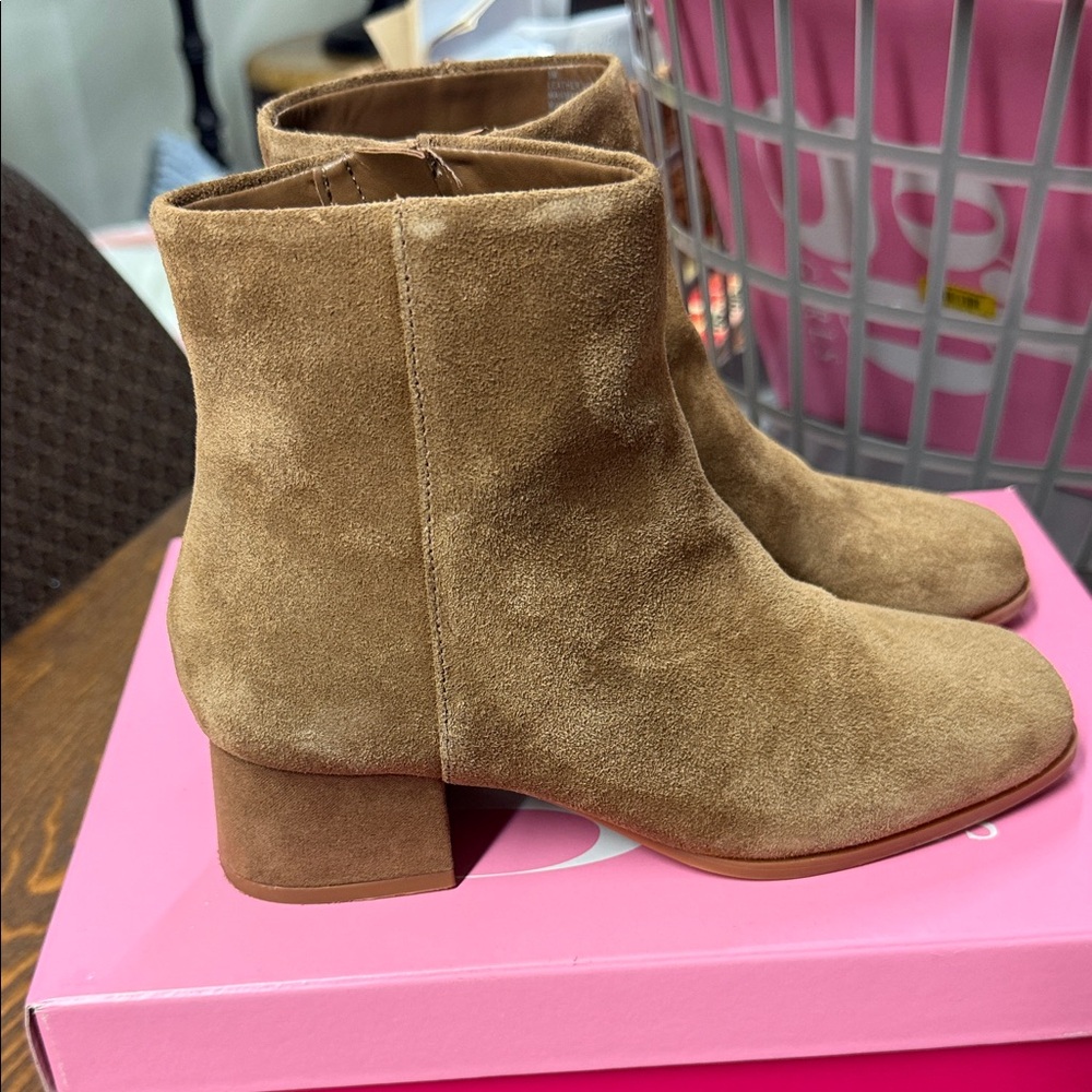 GB Girls Brown Suede Ankle Booties